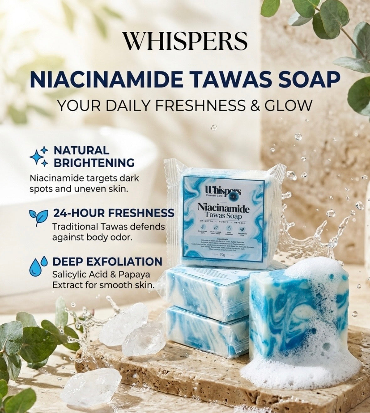 6-Pack Bundle Niacinamide Tawas soap bar